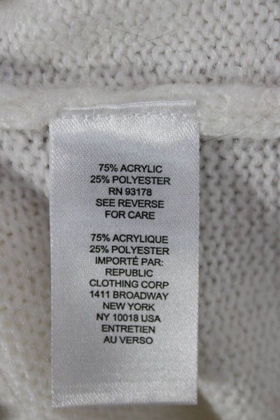 Workshop Womens White Hearts Crew Neck Pullover Sweater Acrylic Blend Size 3X