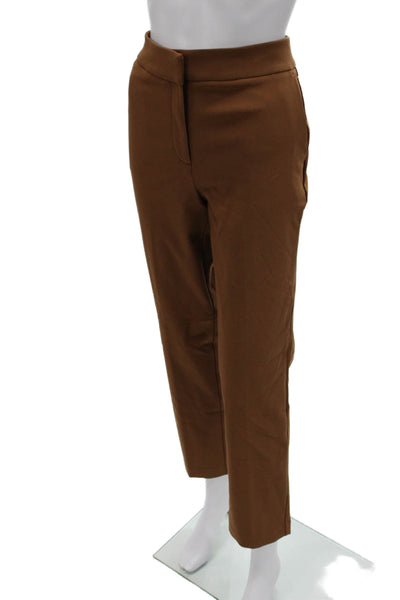 Rachel Zoe Womens Cropped Brown Nylon Blend Button Pants Size 4
