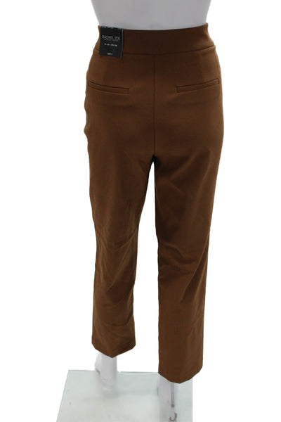 Rachel Zoe Womens Cropped Brown Nylon Blend Button Pants Size 4
