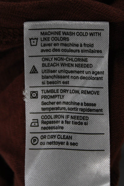 Vince Mens V-Neck Brown Pullover Hoodie 100% Cotton Size XL