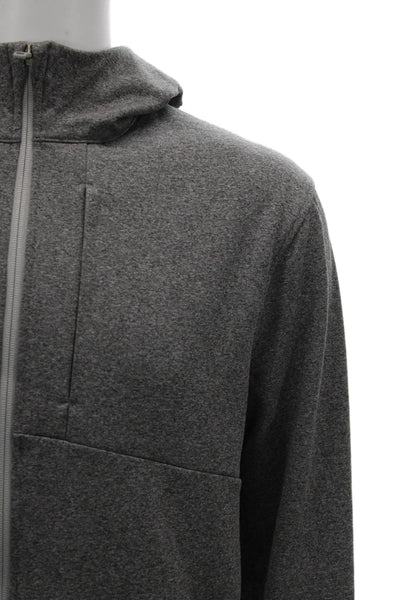 Lululemon Mens Full Zip Hoodie Gray Polyester Blend Long Sleeve Size L