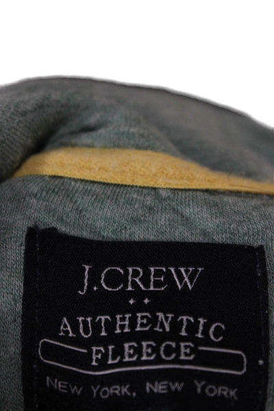 J Crew Unisex Green Argyle Cotton Mock Neck Pullover Sweatshirt Size L