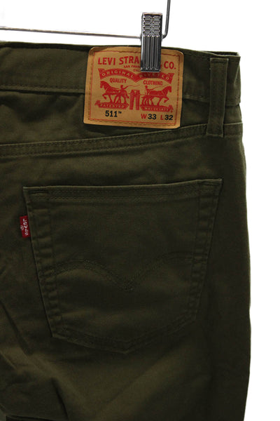 Levis Mens Green Classic Pants Button Fly Size 33