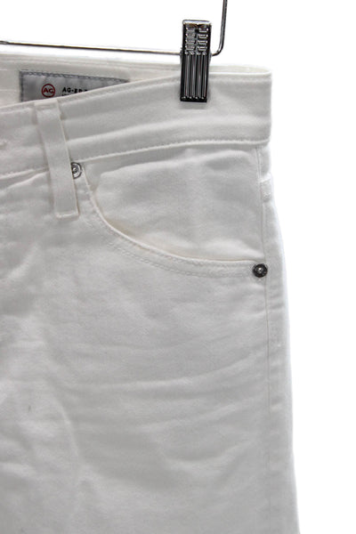 AG Adriano Goldschmied Womens Boyfriend White Jeans Button Mid Rise Size 26