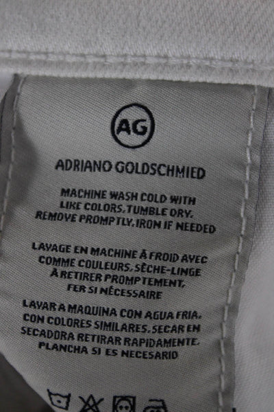 AG Adriano Goldschmied Womens Boyfriend White Jeans Button Mid Rise Size 26
