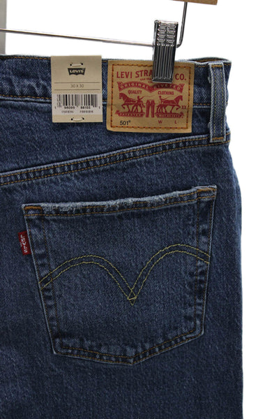 Levis Unisex Adults Straight Blue Jeans High Rise Size 30