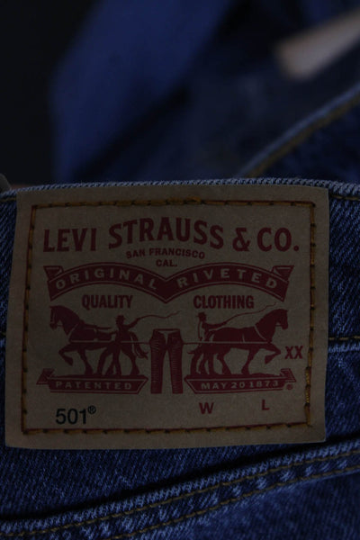 Levis Unisex Adults Straight Blue Jeans High Rise Size 30