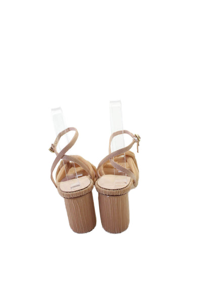 Loeffler Randall Womens Twist Strap Ankle Strap Beaty Sandals Beige Size 7.5 B