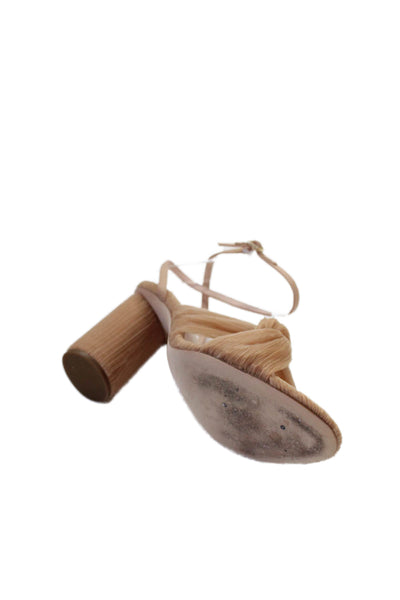 Loeffler Randall Womens Twist Strap Ankle Strap Beaty Sandals Beige Size 7.5 B