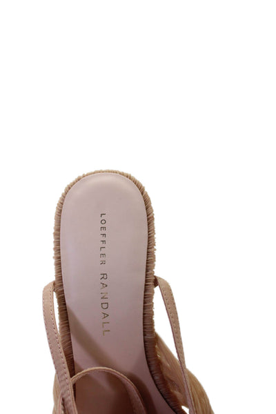 Loeffler Randall Womens Twist Strap Ankle Strap Beaty Sandals Beige Size 7.5 B