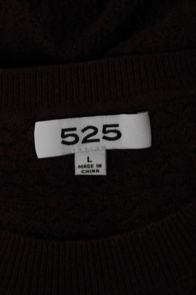 525 Women Red Pullover Sweater Polyester Crew Neck Long Sleeve Size L