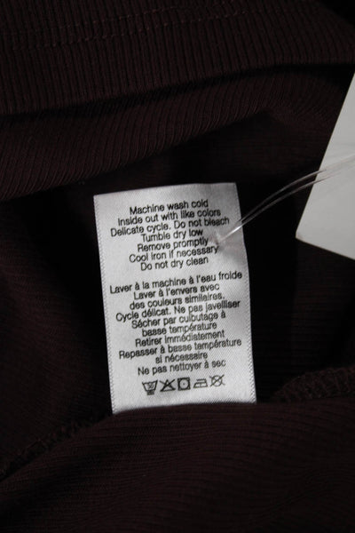 Veronica Beard Women Brown Cotton Turtleneck Long Sleeve Blouse Size M