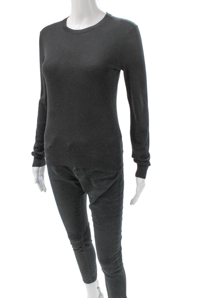 Theory Womens Gray Wool Pullover Crew Neck Sweater Long Sleeve Size PP