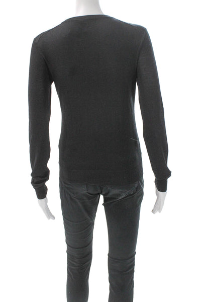 Theory Womens Gray Wool Pullover Crew Neck Sweater Long Sleeve Size PP