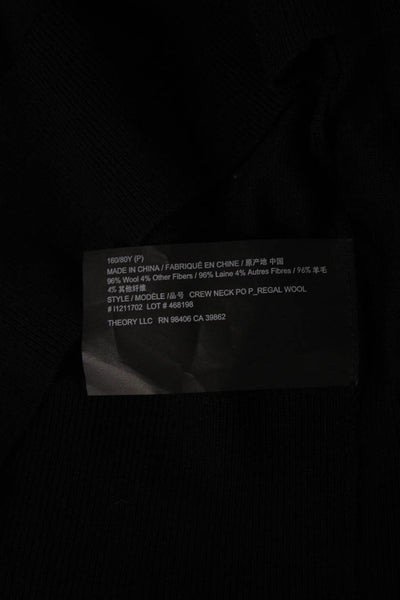 Theory Womens Gray Wool Pullover Crew Neck Sweater Long Sleeve Size PP