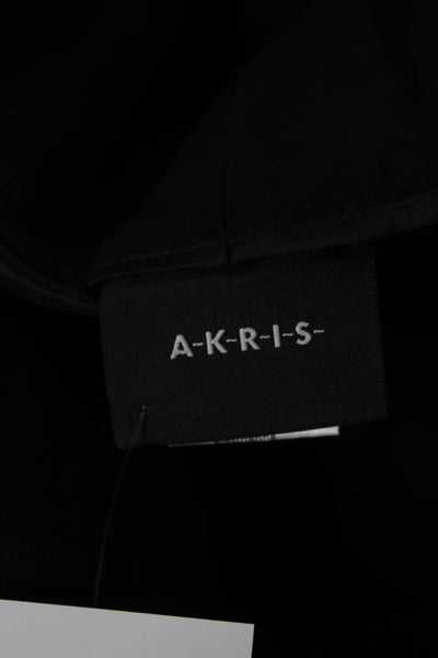 Akris Unisex Adults Dress Pants Gray 100% Wool Zip Closure Size 10