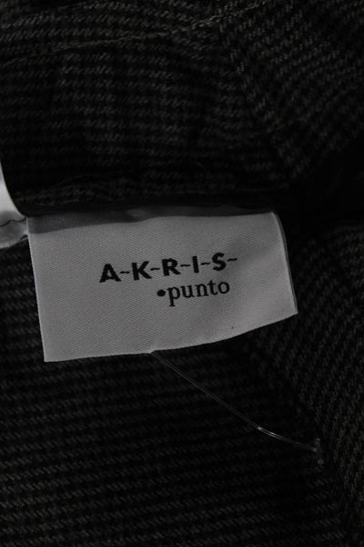 Akris Punto Women Dress Pants Brown Striped Wool Button Business Size 12