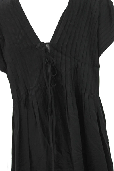 & Other Stories Women Maxi V-Neck Gray Lyocell Short Sleeve Dress Size S