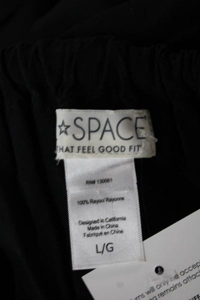 L Space Womens Gray V-Neck Midi Rayon Dress Sleeveless Size L