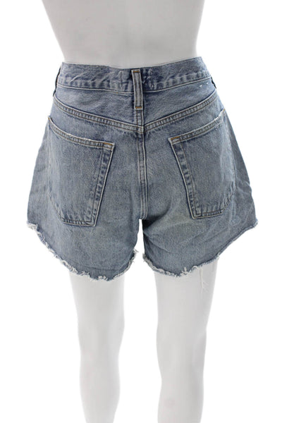 Agolde Women Cut-Off Blue Cotton Shorts Size 30