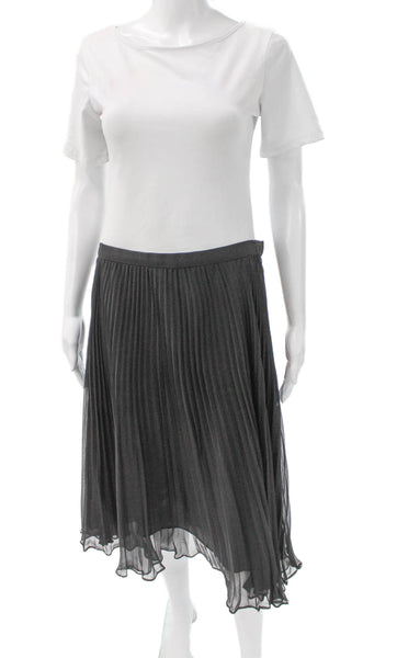 Polo Ralph Lauren Womens Pleated Midi Skirt Black 100% Polyester Size 10