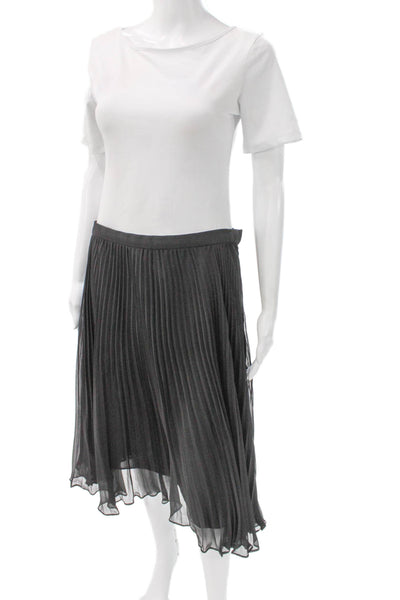 Polo Ralph Lauren Womens Pleated Midi Skirt Black 100% Polyester Size 10