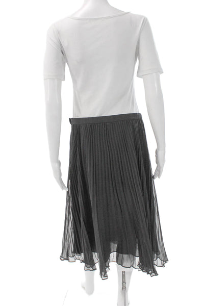 Polo Ralph Lauren Womens Pleated Midi Skirt Black 100% Polyester Size 10