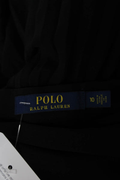 Polo Ralph Lauren Womens Pleated Midi Skirt Black 100% Polyester Size 10