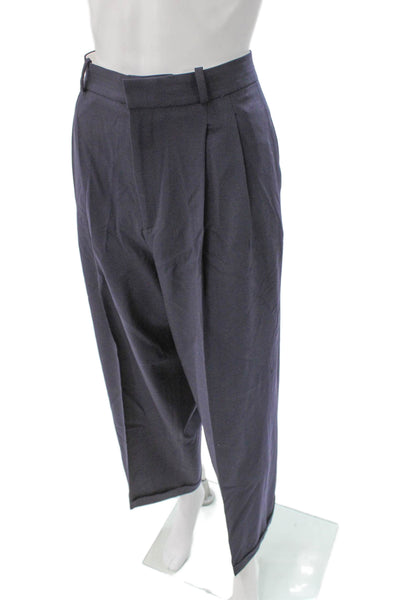 Polo Ralph Lauren Unisex Adults Dress Pants Blue Wool Button Size 10