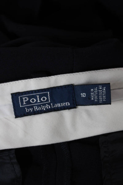 Polo Ralph Lauren Unisex Adults Dress Pants Blue Wool Button Size 10