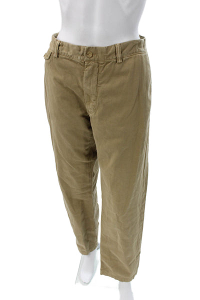Ralph Lauren Unisex Adults Chino Pants Beige Button Cotton Size 12