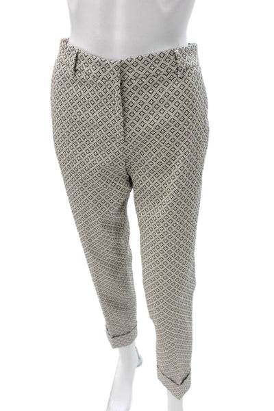 QL2 Unisex Cropped Gray Cotton Geometric Pants Size 42