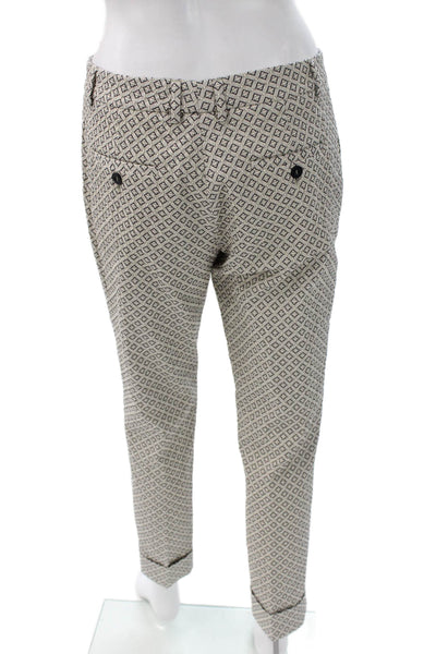 QL2 Unisex Cropped Gray Cotton Geometric Pants Size 42
