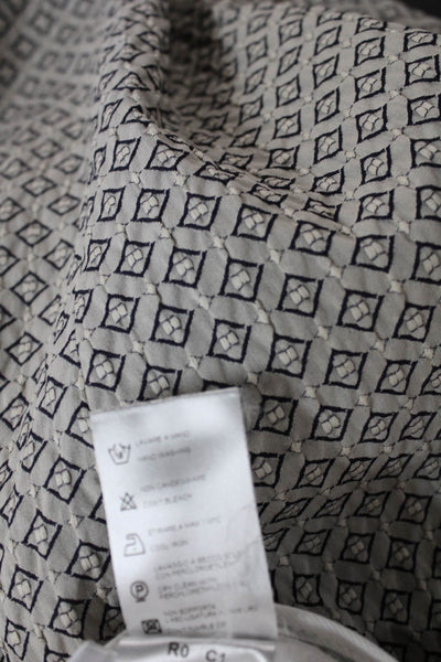 QL2 Unisex Cropped Gray Cotton Geometric Pants Size 42