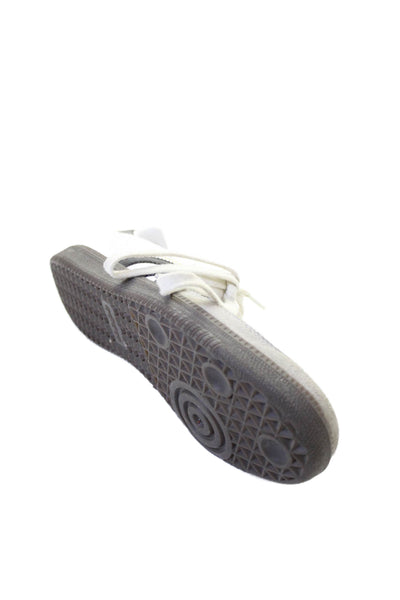 Adidas Womens Lace Up Suede Trim Samba Sneakers White Black Size 8.5