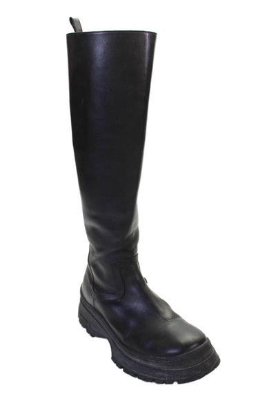 Staud Womens Side Zip Block Heel Platform Knee High Boots Black Size 39