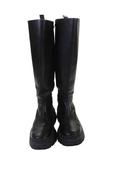 Staud Womens Side Zip Block Heel Platform Knee High Boots Black Size 39