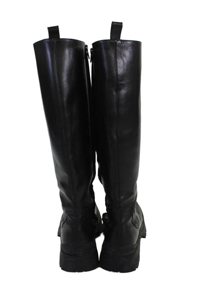 Staud Womens Side Zip Block Heel Platform Knee High Boots Black Size 39