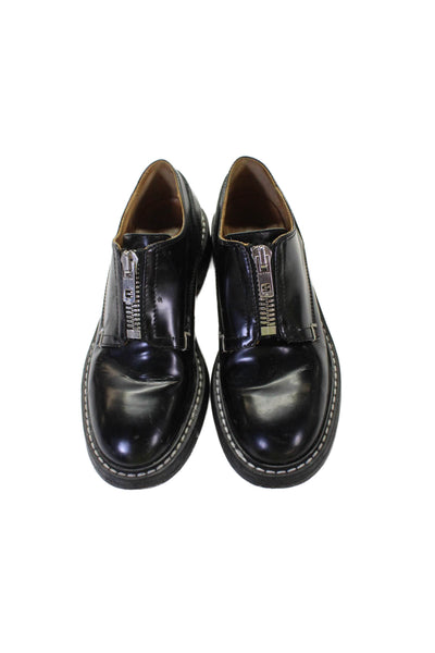 Rag & Bone Womens Block Heel Front Zip Patent Leather Oxfords Black Size 37