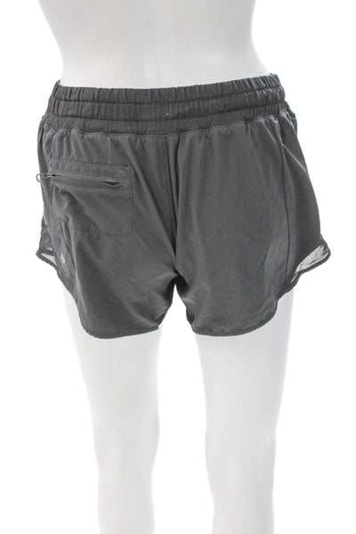 Lululemon Women Athletic Shorts Gray Recycled Polyester Drawstring Tall Size 4