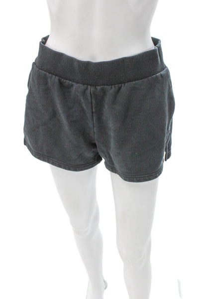 Alo Women Sweat Shorts Gray Cotton Athletic Spring Size S