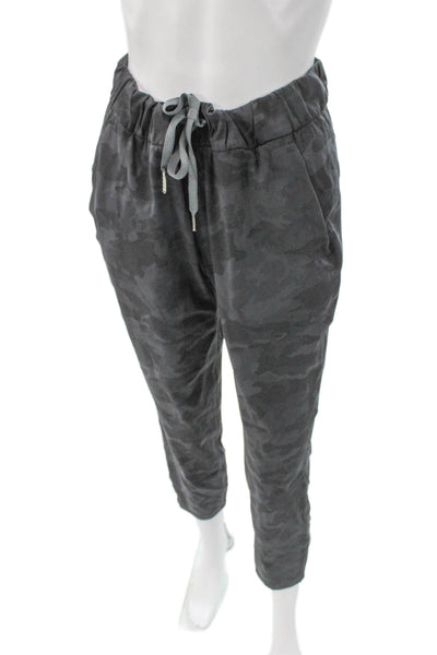 Lululemon Unisex Jogger Pants Gray Camo Drawstring 28 Inseam Size 6