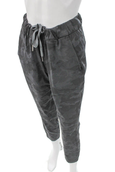 Lululemon Unisex Jogger Pants Gray Camo Drawstring 28 Inseam Size 6