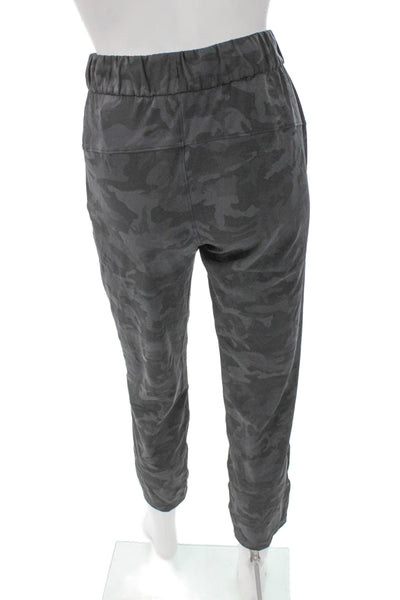 Lululemon Unisex Jogger Pants Gray Camo Drawstring 28 Inseam Size 6
