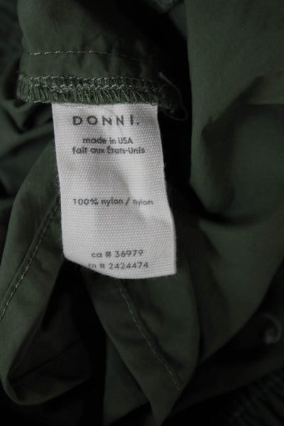Donni Women Hot Pants Green Nylon Button Casual Size S