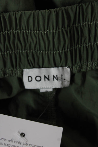 Donni Women Hot Pants Green Nylon Button Casual Size S