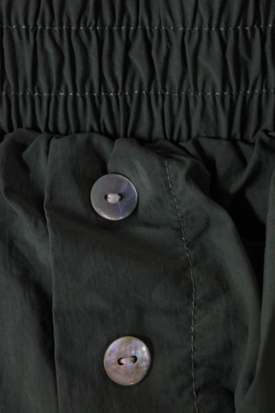 Donni Women Hot Pants Green Nylon Button Casual Size S