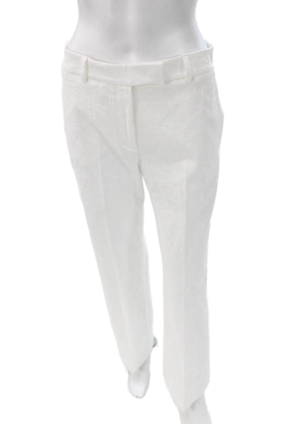 QL2 Women Cropped White Cotton Pants Zip Inseam 28 Size 42