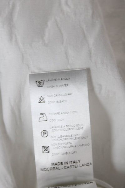 QL2 Women Cropped White Cotton Pants Zip Inseam 28 Size 42