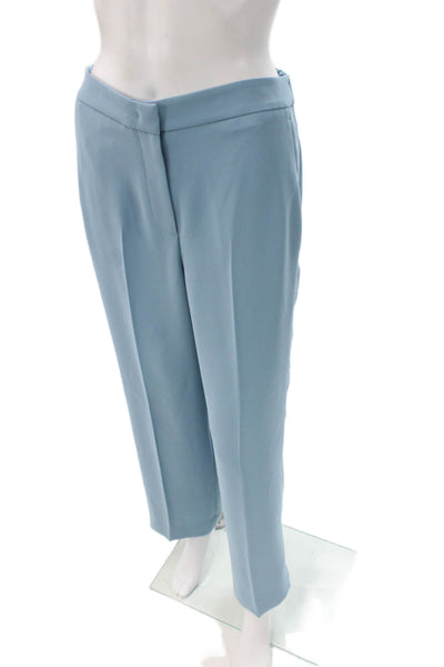 QL2 Unisex Adults Blue Wool Dress Pants Button Closure Size 42